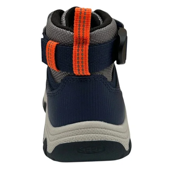 KEEN Boys Targhee Adaptive Slip-on Hiking Shoes Size 11 Navy Blue Grey Orange - Picture 10 of 14